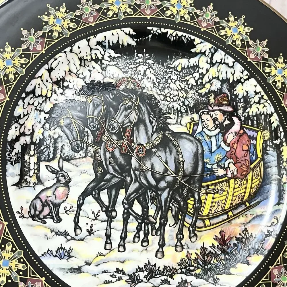 Heinrich Villeroy & Boch Russian Fairy Tale Plate The Hare & The Troika w/box